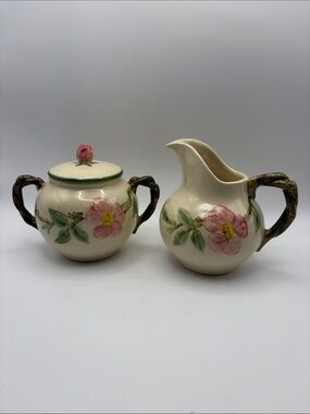Vintage Franciscan Desert Rose Cream Pitcher and Covered Sugar Bowl